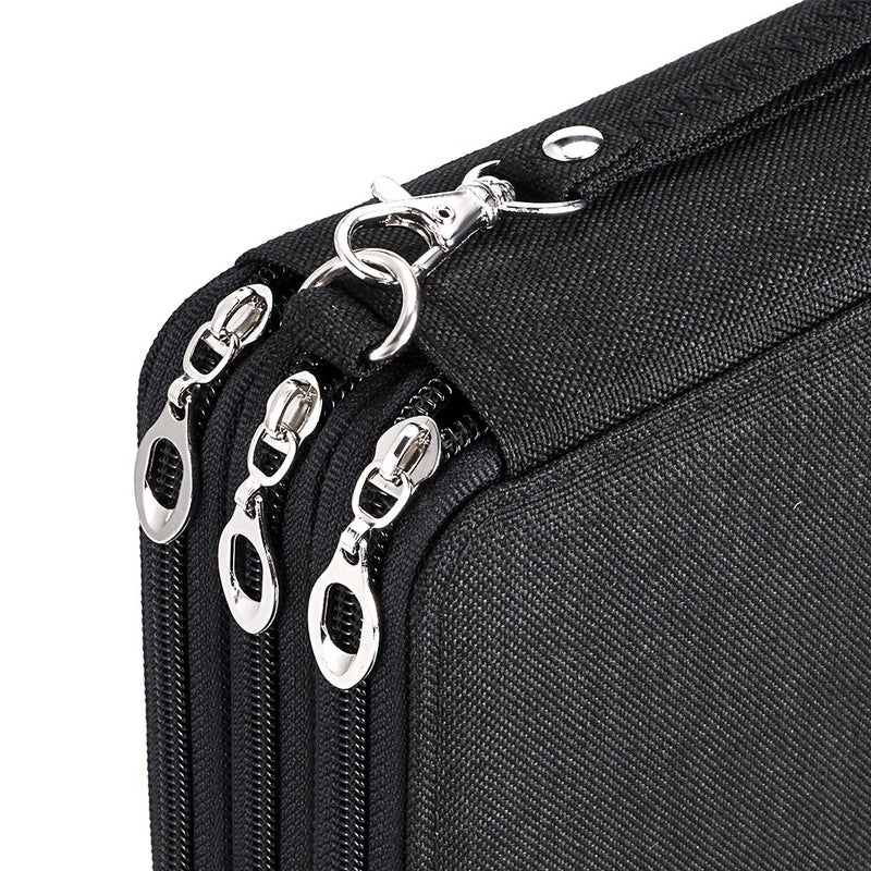 BTSKY Zippered Pencil Case-Canvas 72 Slots Handy Pencil Holders for for Prismacolor Watercolor Pencils, Crayola Colored Pencils, Marco Pencils (Black) - Image 5